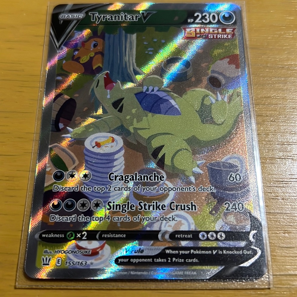 2021 Pokémon Tyranitar V 155/163 Battle Styles Alt Art NM